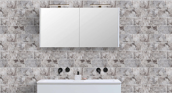 Perisa peel and stick backsplash tile with framed for bathroom