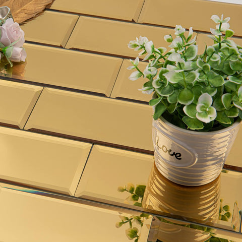 gold glass tile for wall decor