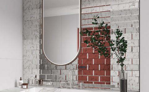 Mirror With Little Vein Glass Tile for Bathroom