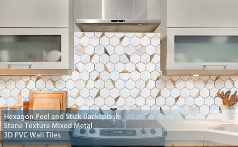 hexagon peel and stick tile for kitchen