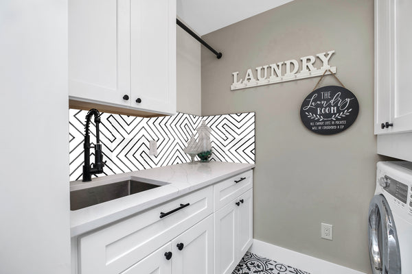 geometry collection decorative tiles stick on laundry room