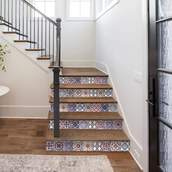 peel and stick backsplash for stair