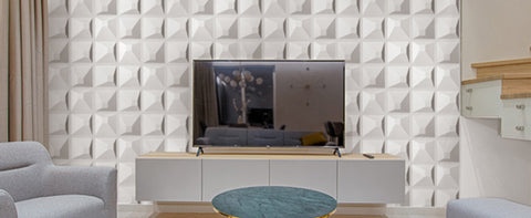 Cubic 3D Wall Panels Stick on Living Room