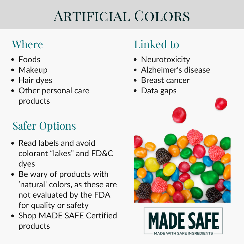 MADE SAFE Viewpoint  Chemical Profile: Artificial Colors – MADE SAFE a  program of Nontoxic Certified