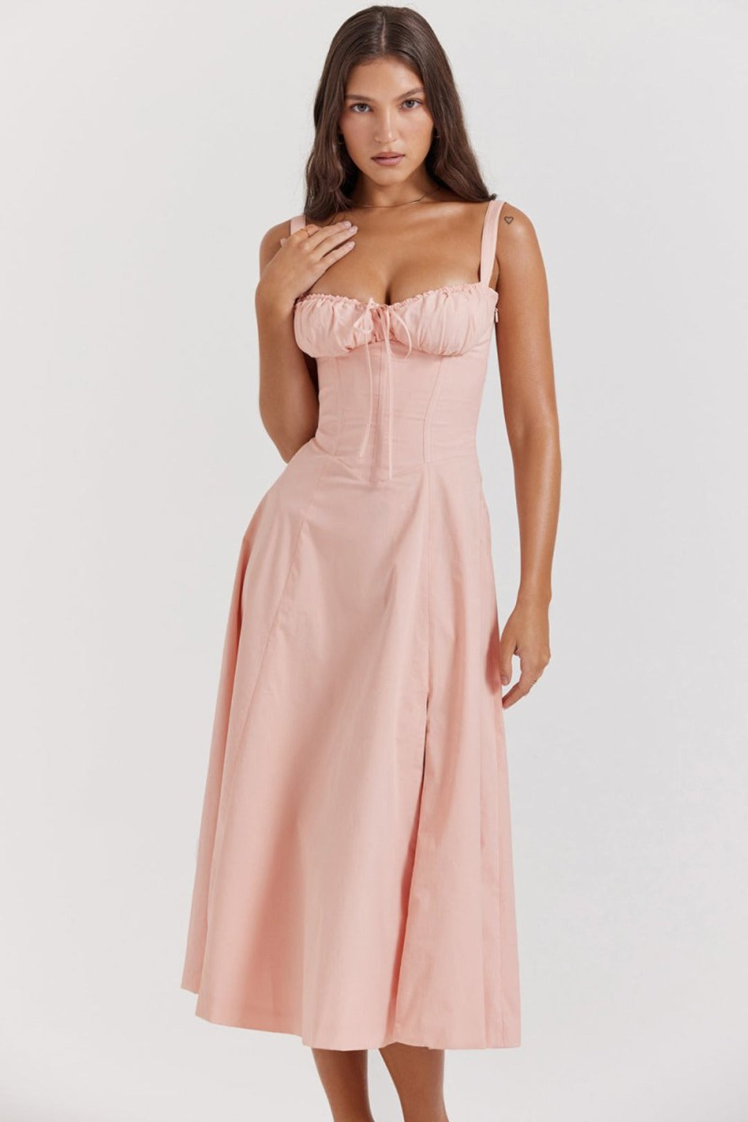 Elegante vestido midi Triona, rosa claro --37%