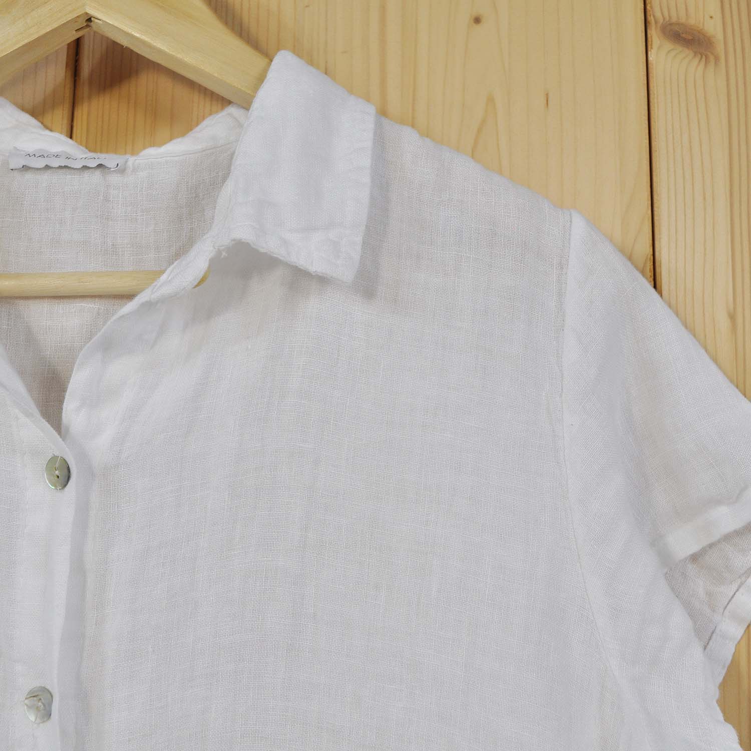 White linen short slevees shirt – The Amisy Company