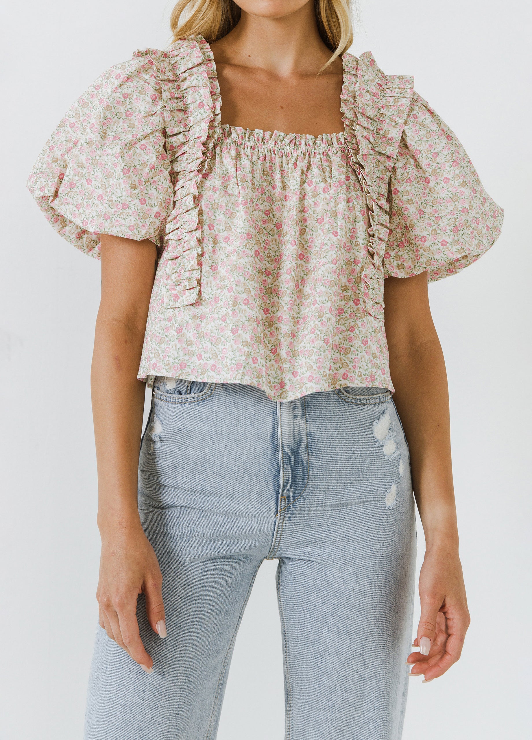 English Factory | Ruffle Detail Floral Top | Thue Closet by Wendyskin