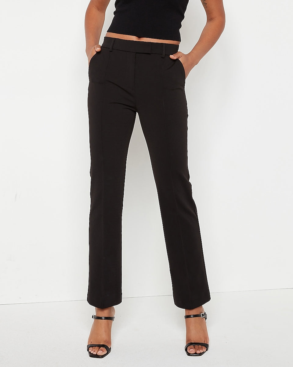 Express, Conscious Edit High Waisted Seamed Bootcut Pant in Pitch Black