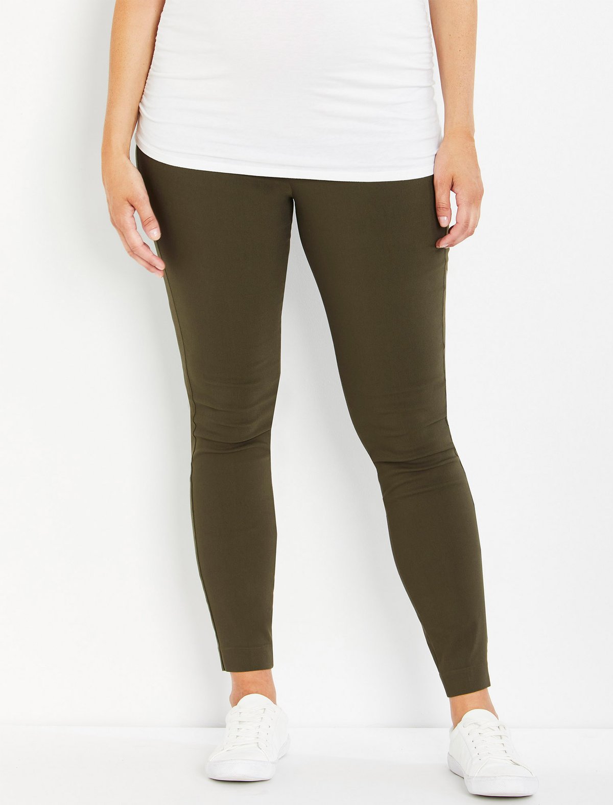 Motherhood Maternity, The Maia Secret Fit Belly Skinny Ankle Maternity  Pants in Olive