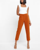 High Waisted Pleated Ankle Pant