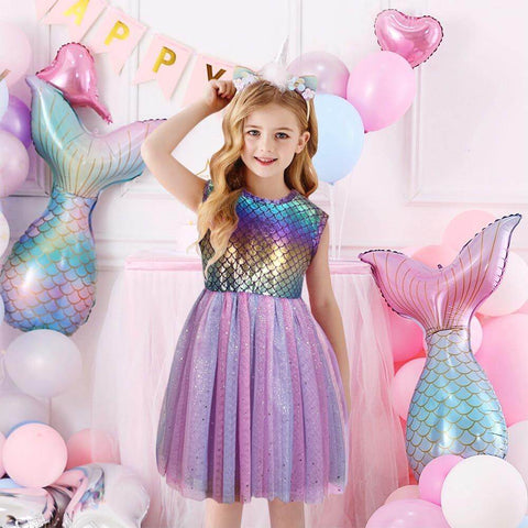 Vestido Sereia Infantil - Ótimo para festa Infantil - Acompanha