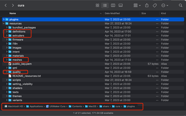 P5 Find Correct Folder Path for the Cura in Mac Os