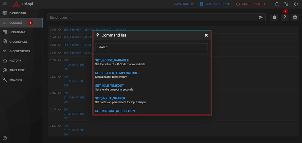 mainsail-command-list