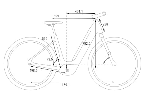 Cube Ella Ride Hybrid 500 eMTB hardtail geometry image 58 cm / L