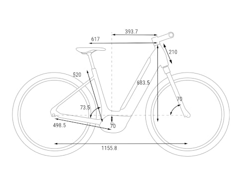 Cube Supreme Sport Hybrid Pro 500 eMTB harrdtail geometry image 54 cm / M