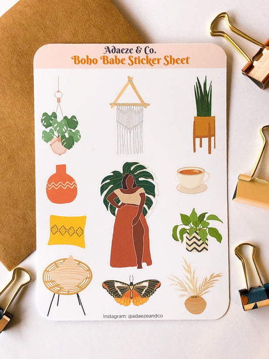 Boho Washi Style Sticker Sheet – AdaezeAndCo