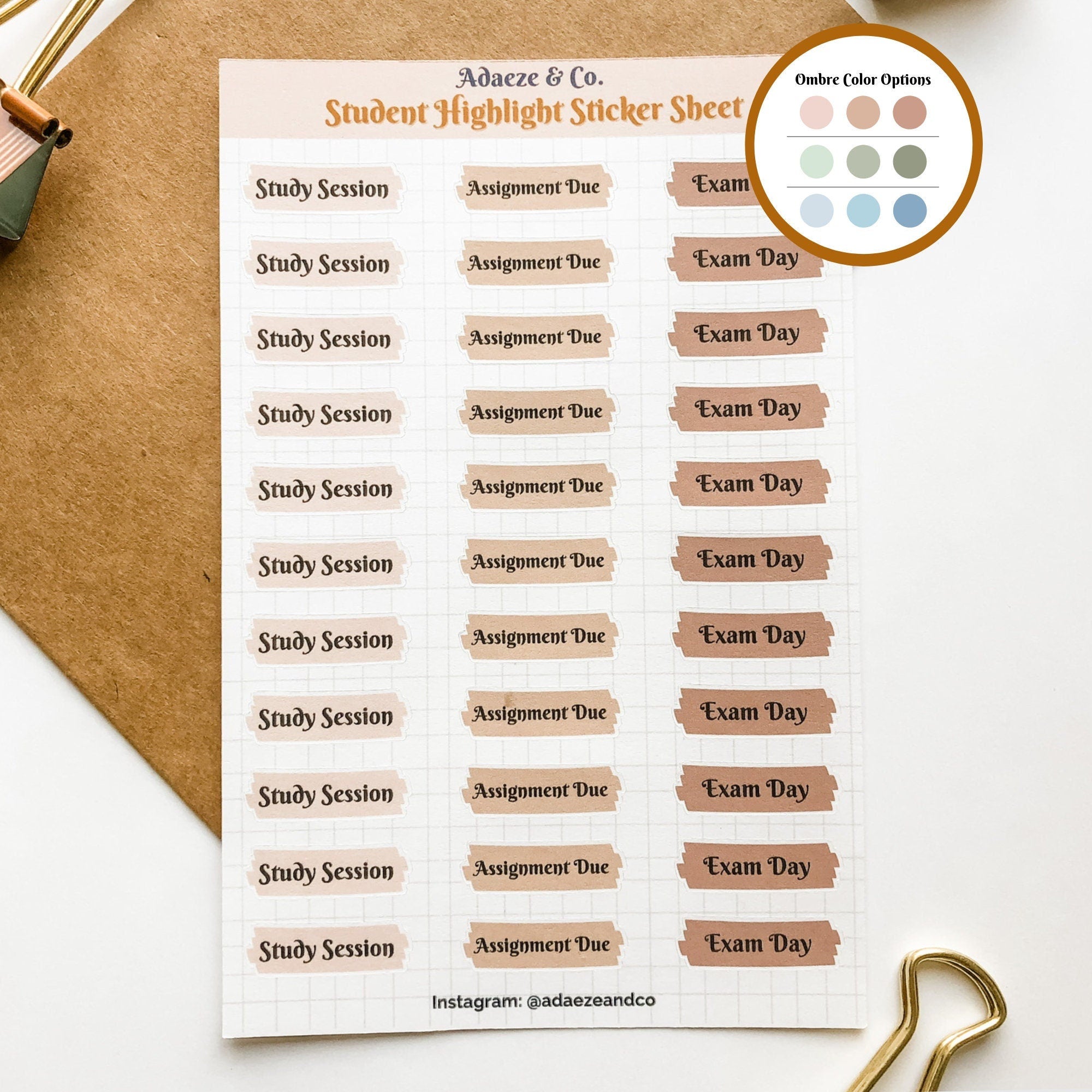 study planner stickers