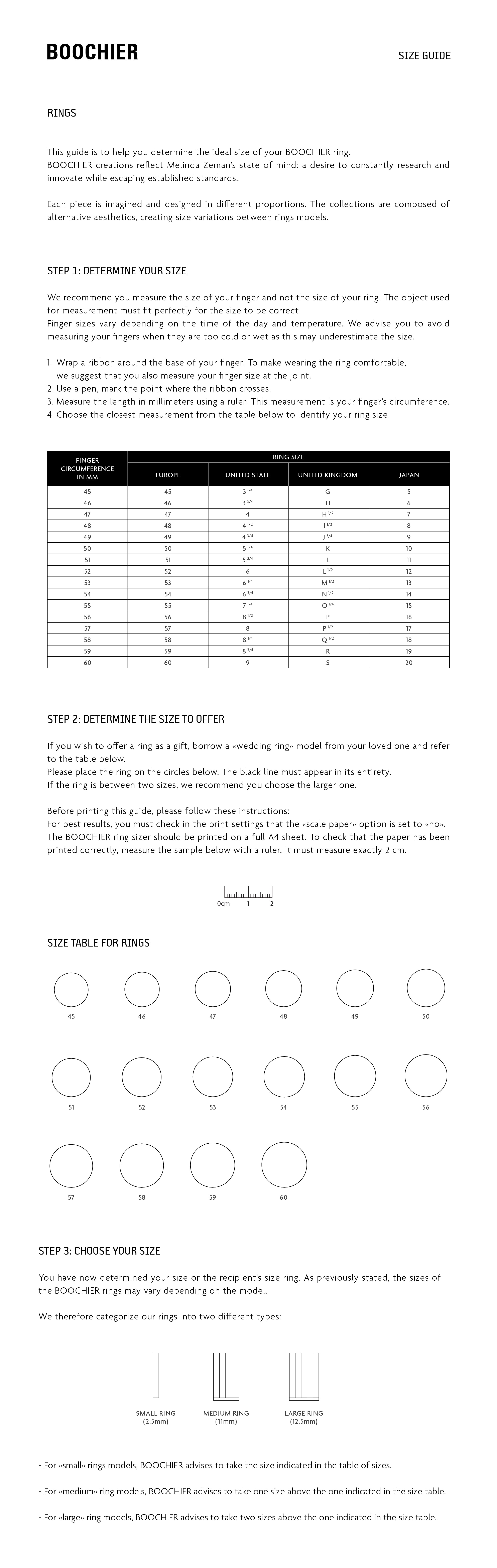 How to Measure Ring Size: Printable Ring Size Chart