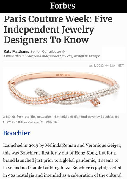 Paris Couture Week: Five Independent Jewelry Designers To Know - BOOCHIER x Forbes - July 2022