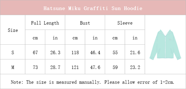 Hatsune Miku Graffiti Sun Protection Full Zip Hoodie