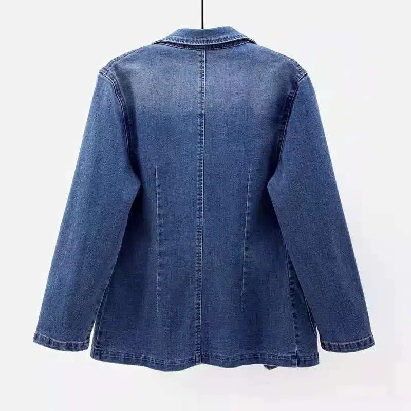 Jaqueta Jeans Feminina Estilo Blazer Moderno - REF137