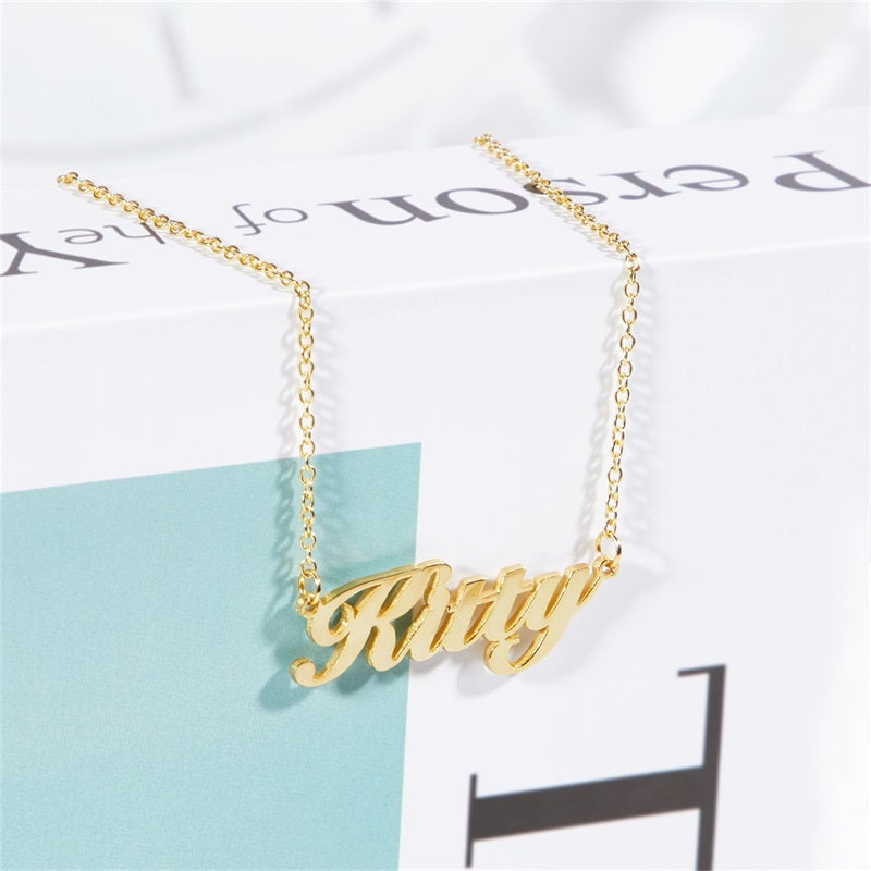 Custom Name Necklace, 18K Gold Plated Name Necklace, Personalized Name Necklace, Birthday Gift for Her, 2023 Christmas Gift, Gift for Mom