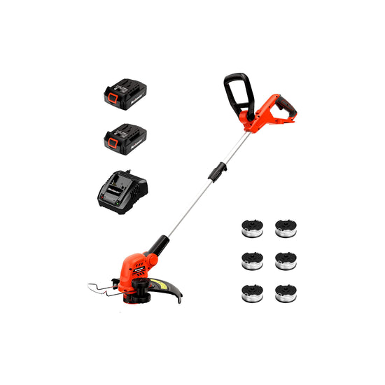 MAXLANDER Cordless Weed Wacker 10 inch with 2 PCS 20V 2.0Ah Batteries, Weed  Wacker with 1 PCS Quick Charger & 6 PCS Replacement Spool Trimmer Lines,  Lightweight Weed Edger (10-INCH String Trimmer) 