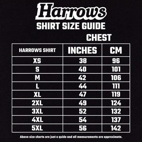 Harrows Shirt Size Guide