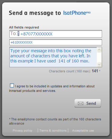 Free SMS To IsatPhone