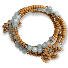 Larimar beaded serpentine bracelet