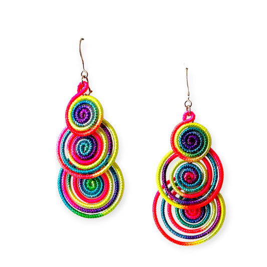 Sundara Joon Colorful Japanese Fabric Drop Earrings