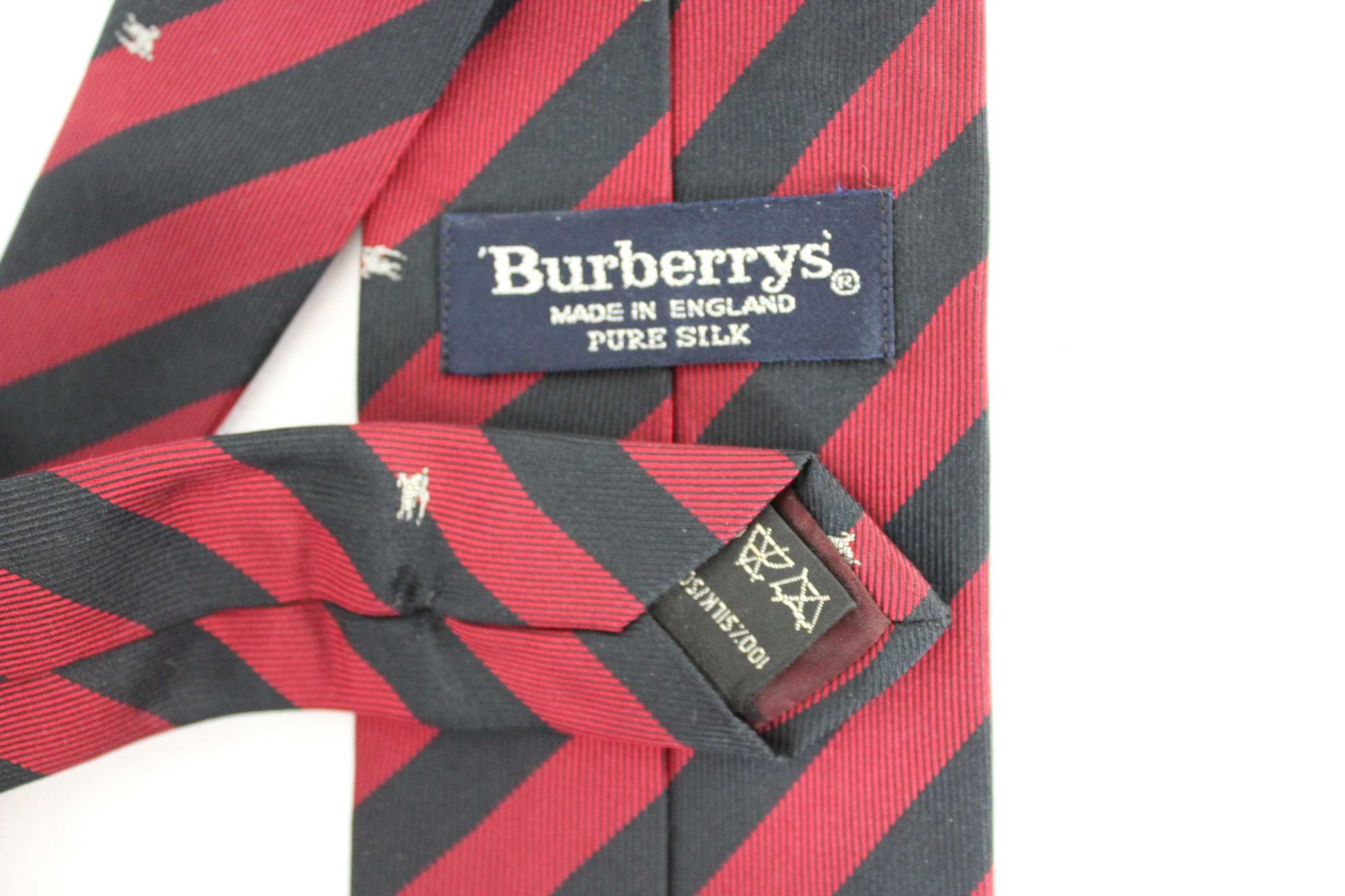 Burberry Vintage 80s Red Silk Regimental Tie | Dedè Couture