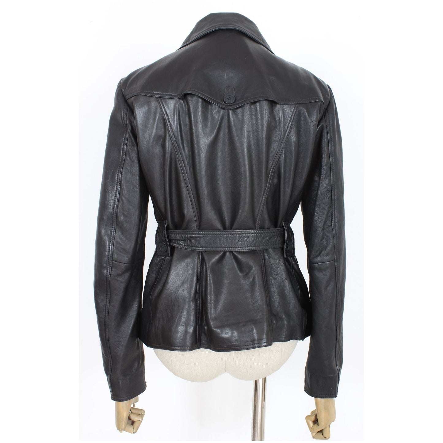 Alberta Ferretti Black Leather Vintage Chiodo Jacket '90s | Dedè Couture