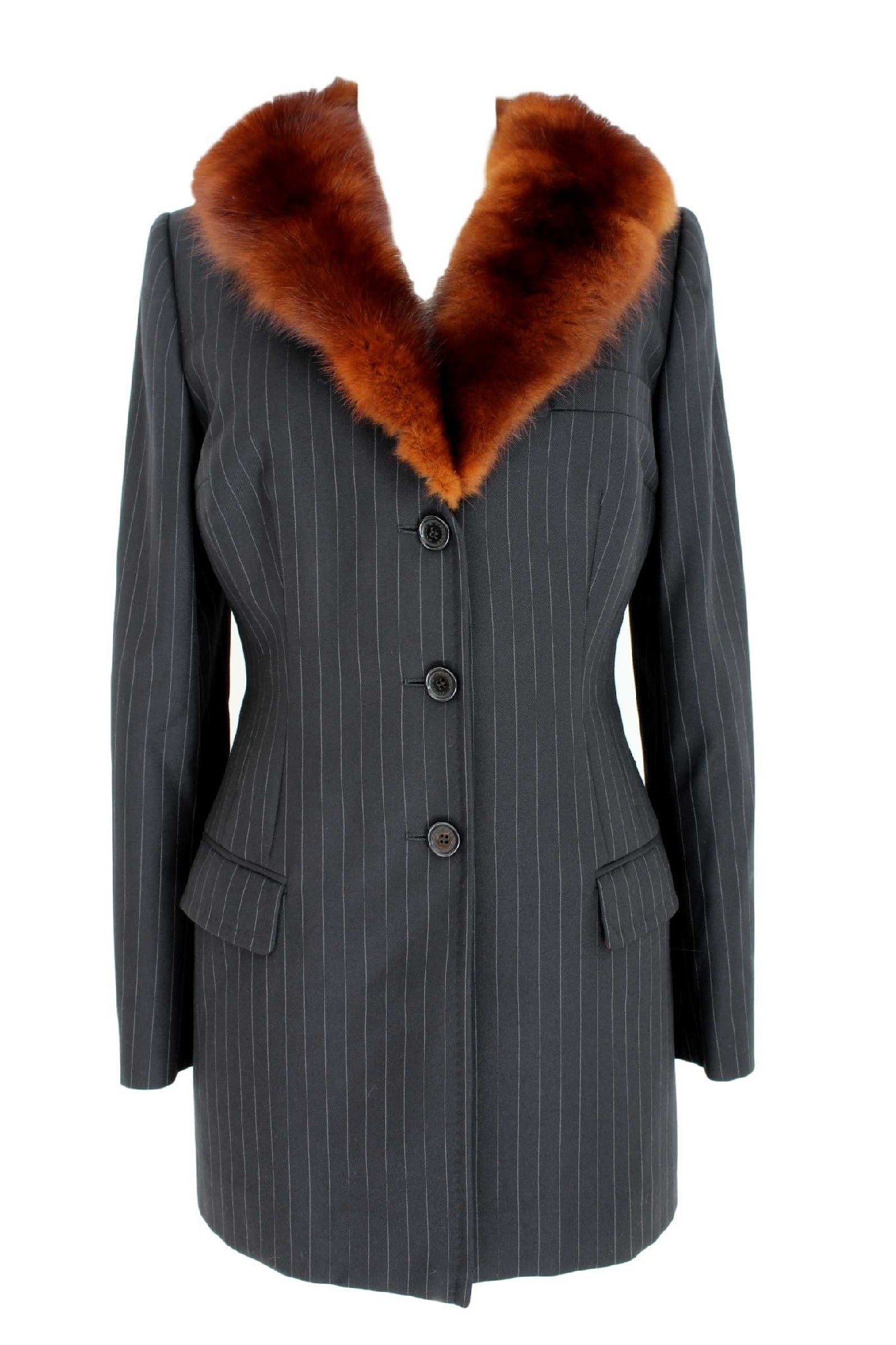 Dolce & Gabbana Vintage Faux Fur Pinstripe Jacket 90s | Dede Couture – Dedè  Couture