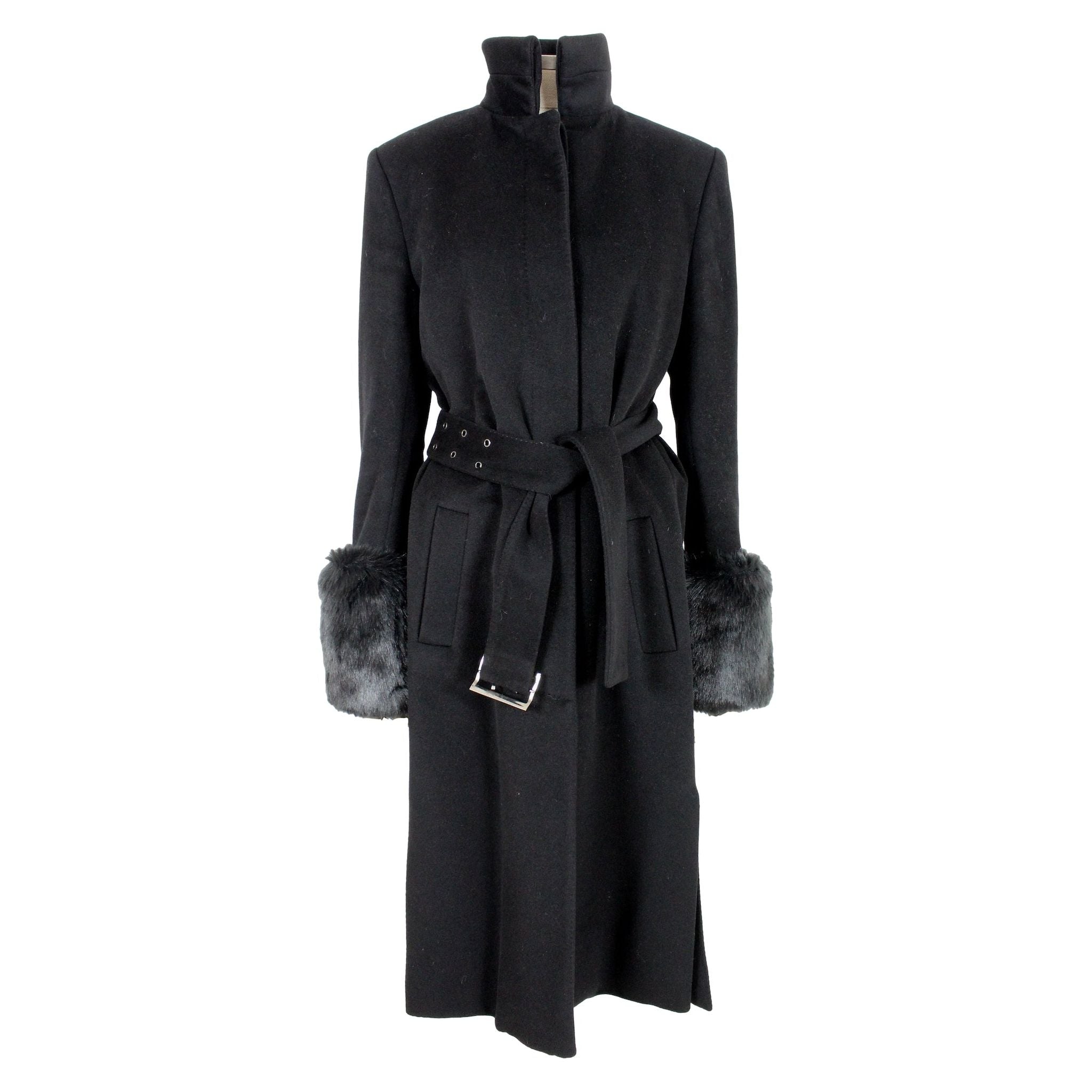 allegri angora black coat-