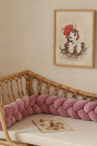 Pink cot bumper