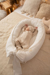 Premium Soft Linen Handmade Baby Nest - Magnolia – The Baby Den