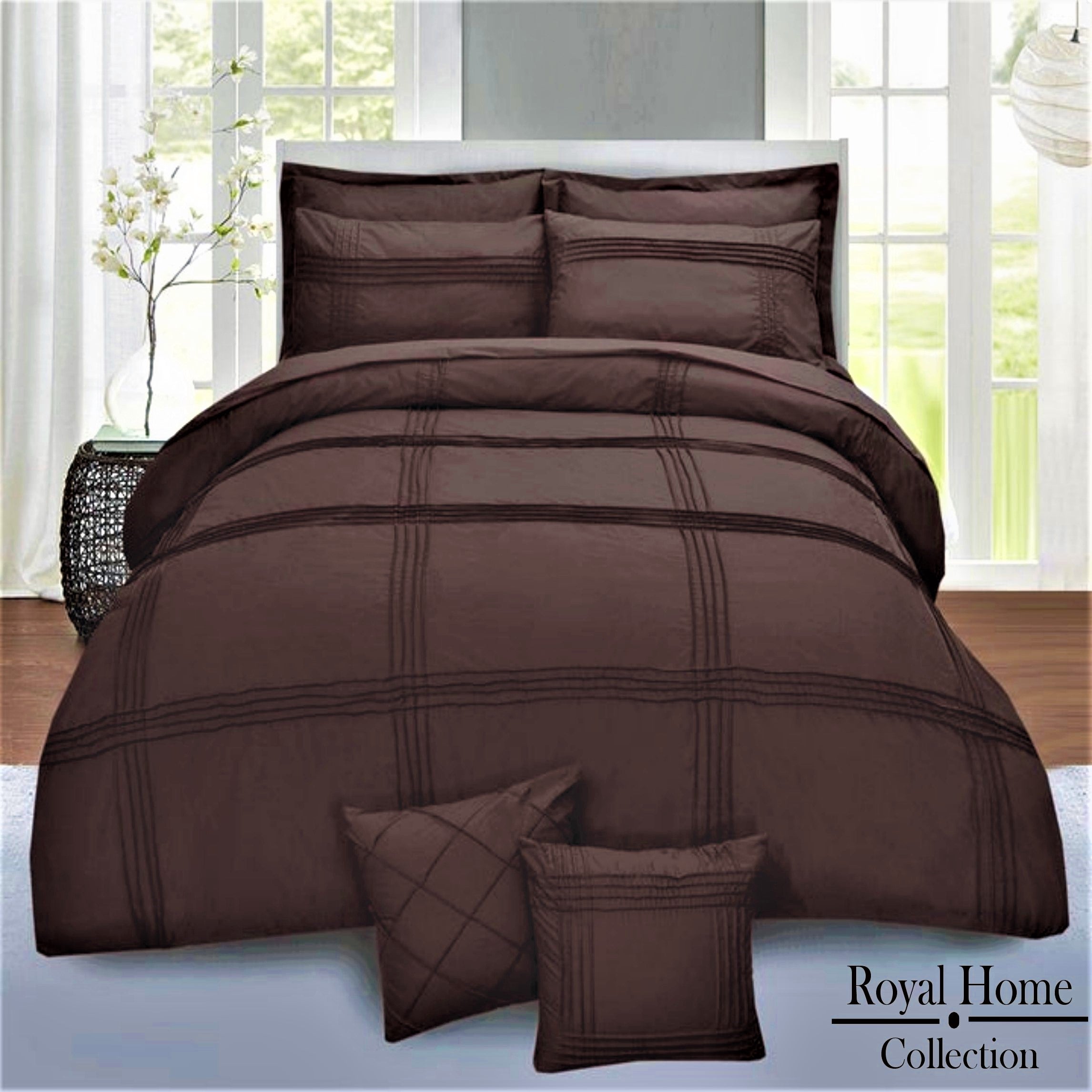 brown quilt covers