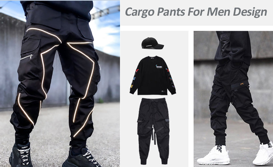 Men' s Fashion Gym Workout Jogger Cargo Pants, Solid Color Slim Fit Ankle Banded Trousers with Drawstring and Zip Pockets