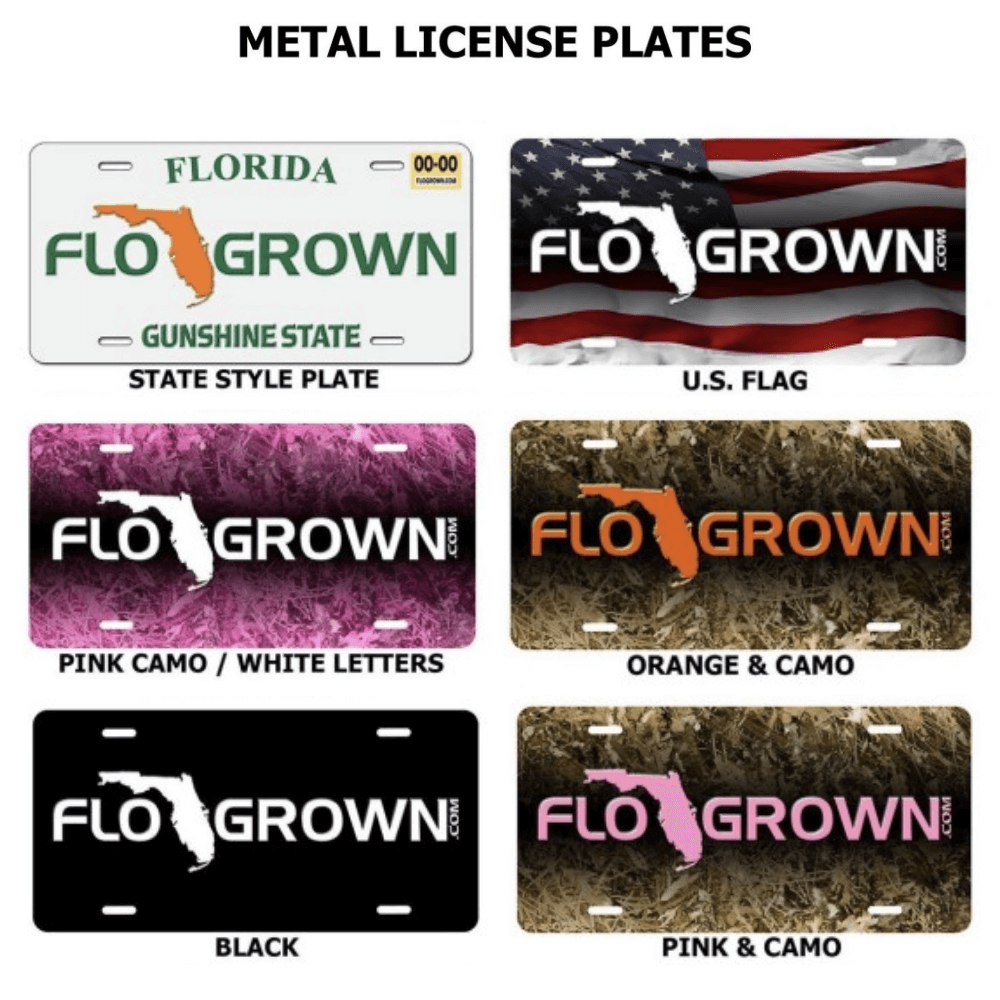 Choice of Florida License Plate Florida Orange Aged Metal 