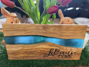 Custom engraved olive wood & resin cutting/serving/display board - Crafty Chick