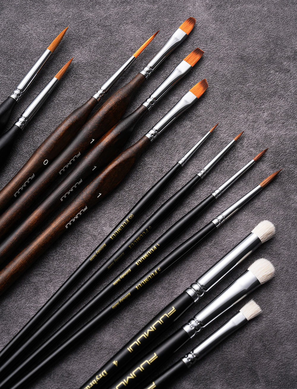 Fuumuui Miniature Paint Brushes with Dry Brush Set for Miniature