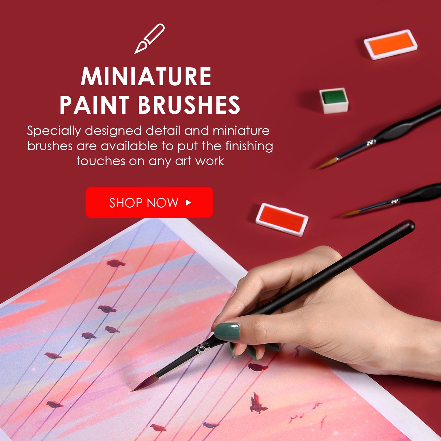 Fuumuui Dry Brush Miniature Painting, Fuumuui 6Pcs Dry Brushes for