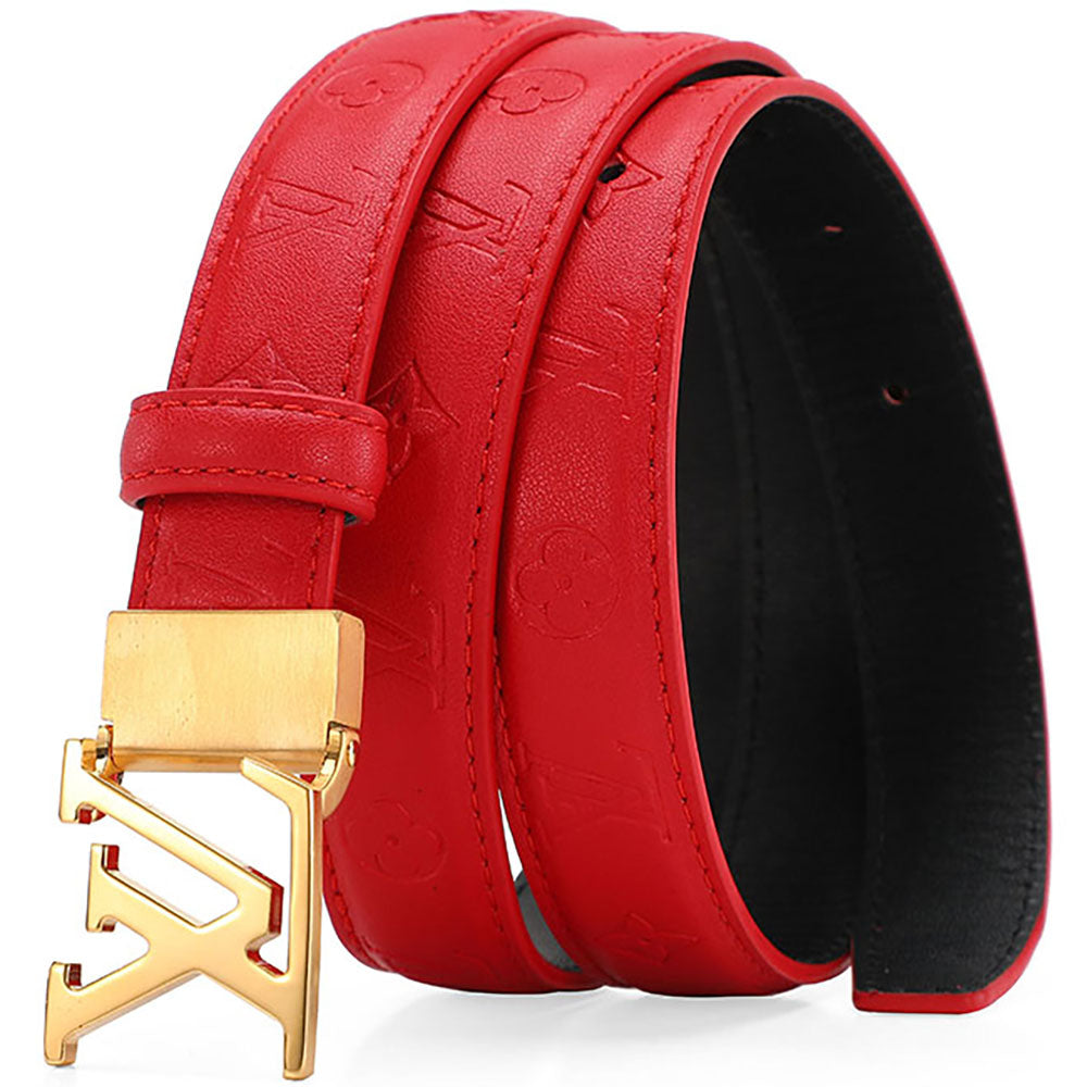 LV Louis vuitton Gold Letter Logo Women's Temperament Belt