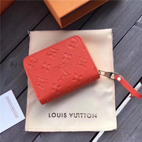 LV Embossed Letters Women's Mini Short Wallet Card Holder