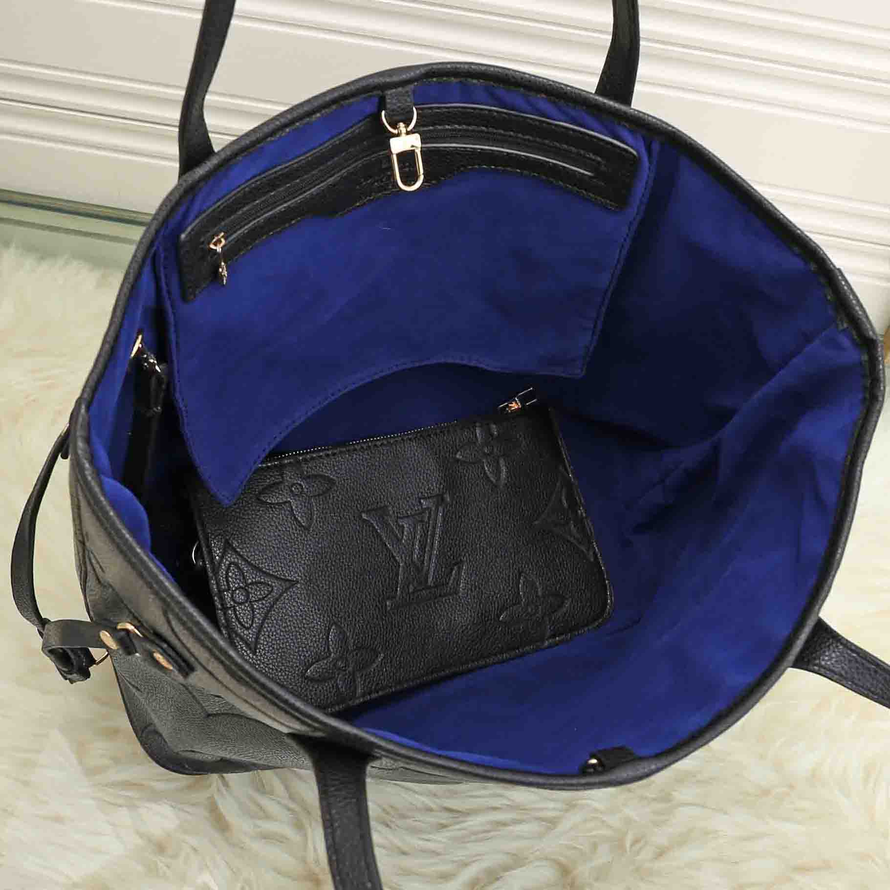LV Louis Vuitton embossed letter logo women's two-piece handbag shoulder bag