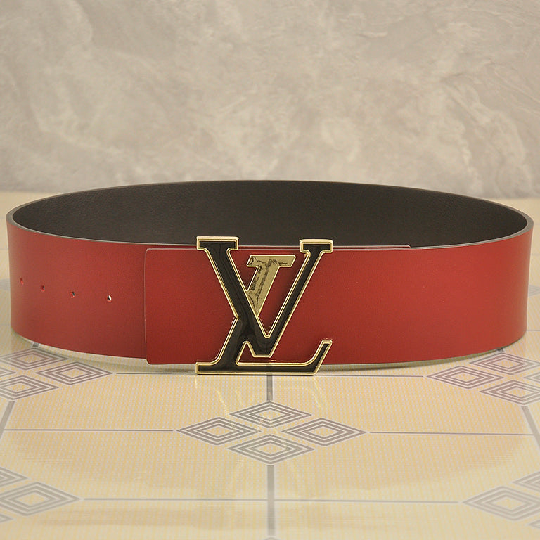 LV Louis Vuitton Letter Buckle Men's Ladies Large Belt 7.0CM