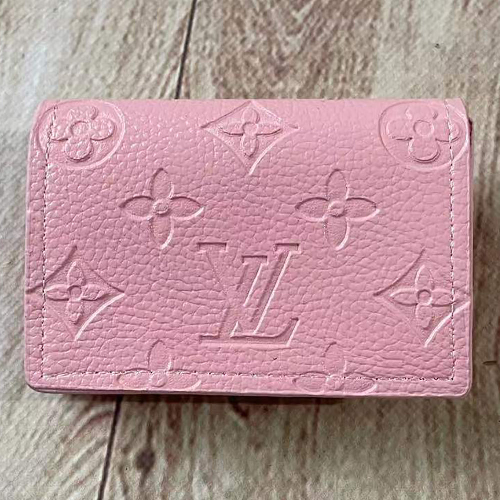 LV Louis Vuitton Letter Embossed Flap Small Wallet Clutch Bag