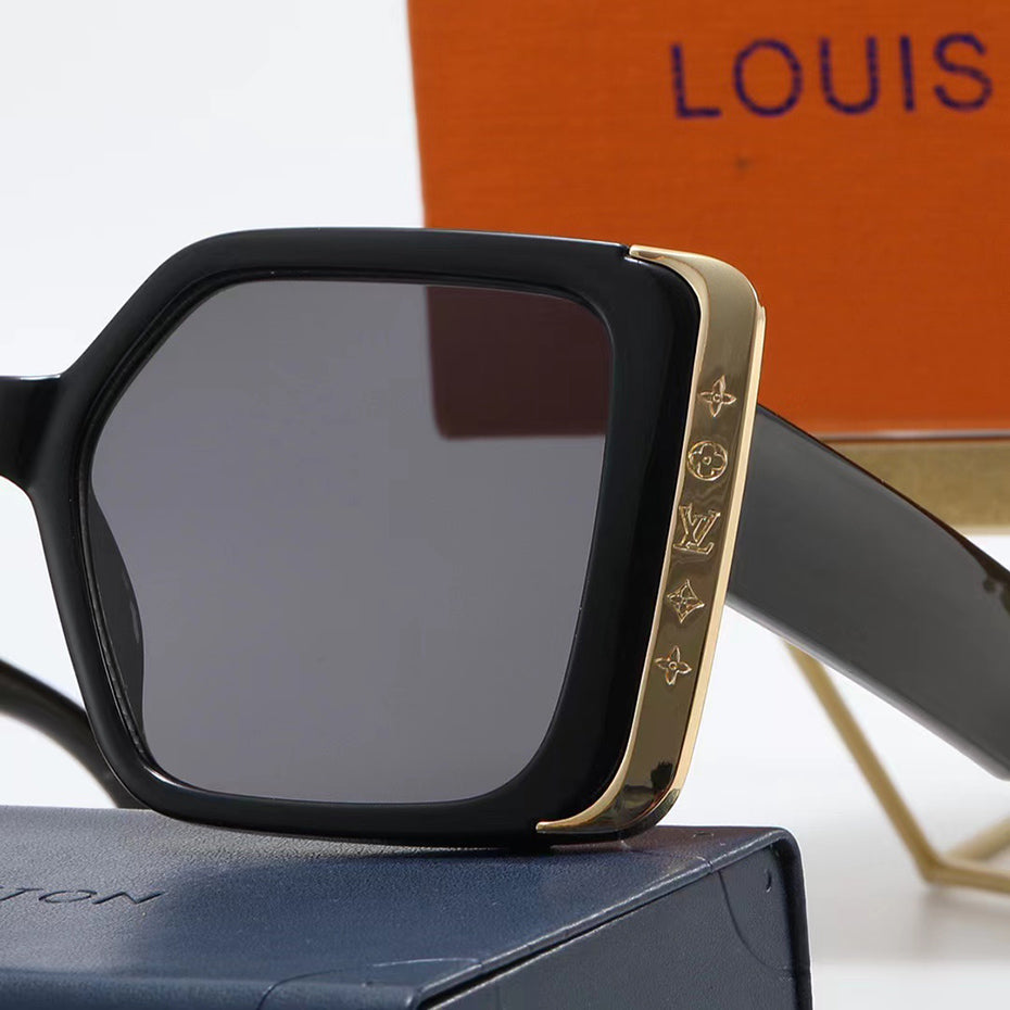 LV Louis Vuitton letter logo couples glasses beach casual sunglasses