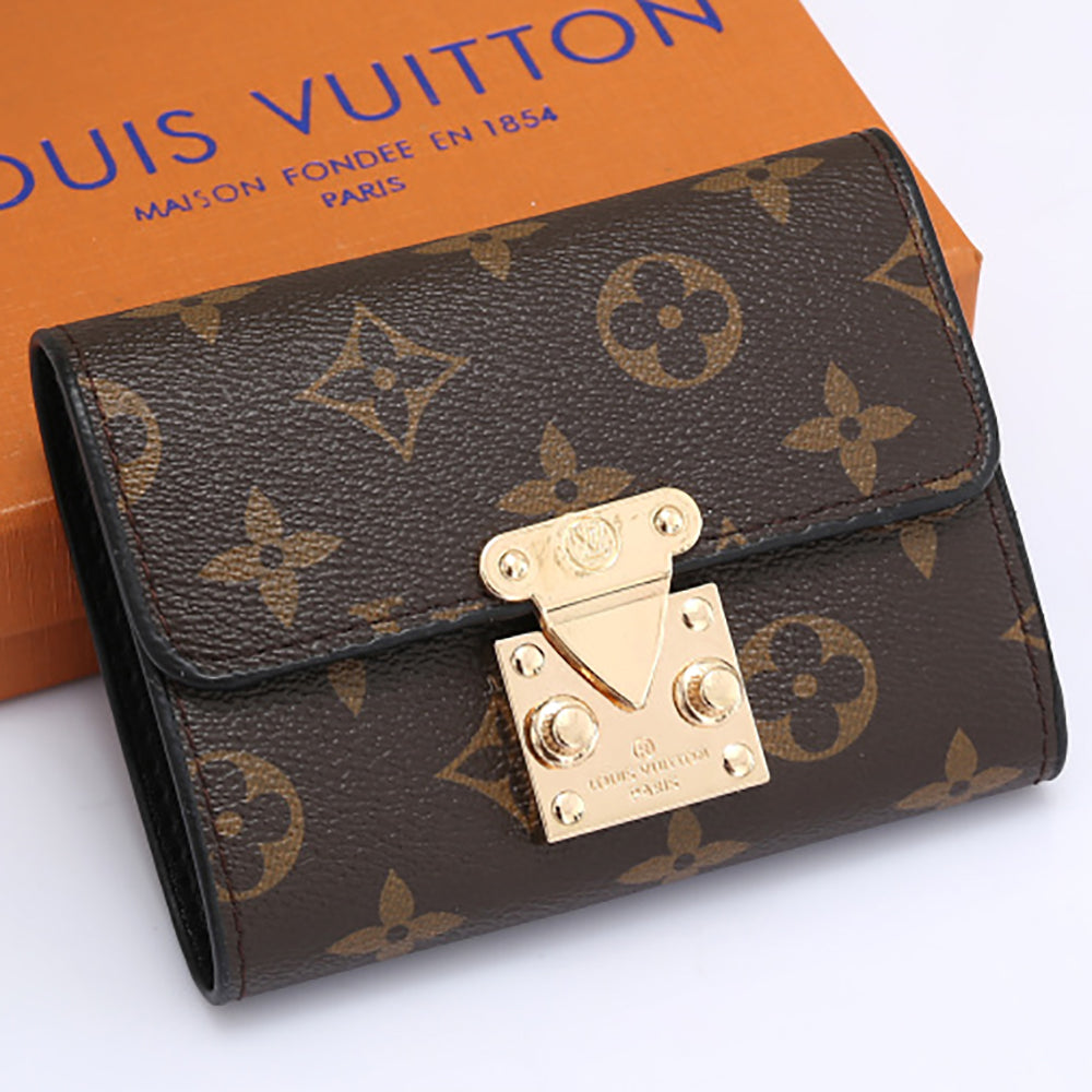 LV Louis Vuitton Hot Alphabet Check Print Flap Wallet Clutch Bag